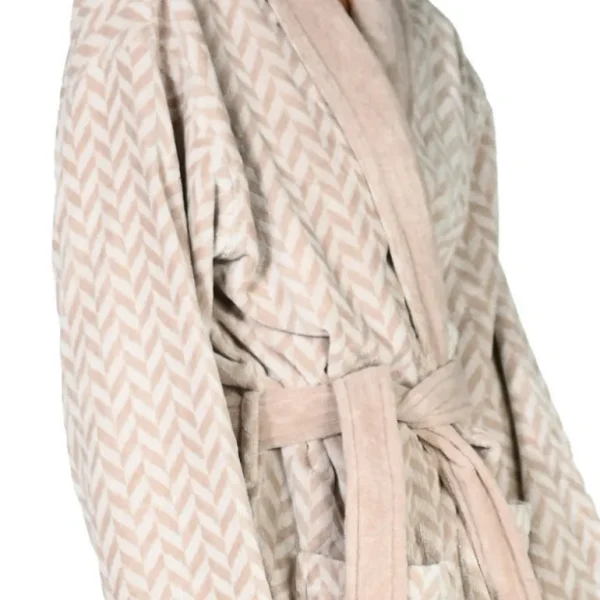 SENSEI Peignoirs<Peignoir col châle velours Chevron Sable,