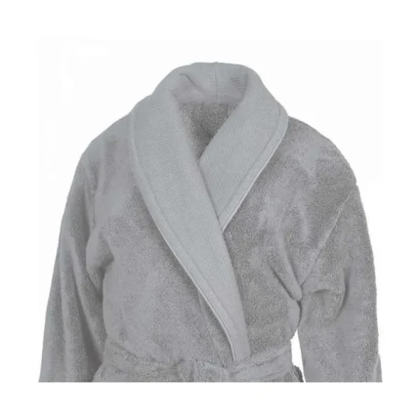 SENSEI Peignoirs<Peignoir de bain mixte col châle Gris Perle Sensoft,