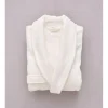 Sylvie Thiriez Peignoirs<Peignoir kimono bi-matière femme Ivoire,