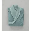 Sylvie Thiriez Peignoirs<Peignoir kimono bi-matière femme Bleu Céladon,