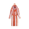 SENSEI Peignoirs<Peignoir mixte rayé velours Antigua Corail,