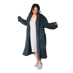 SENSEI Peignoirs<Peignoir polaire Warm Wool Bleu Nuit,