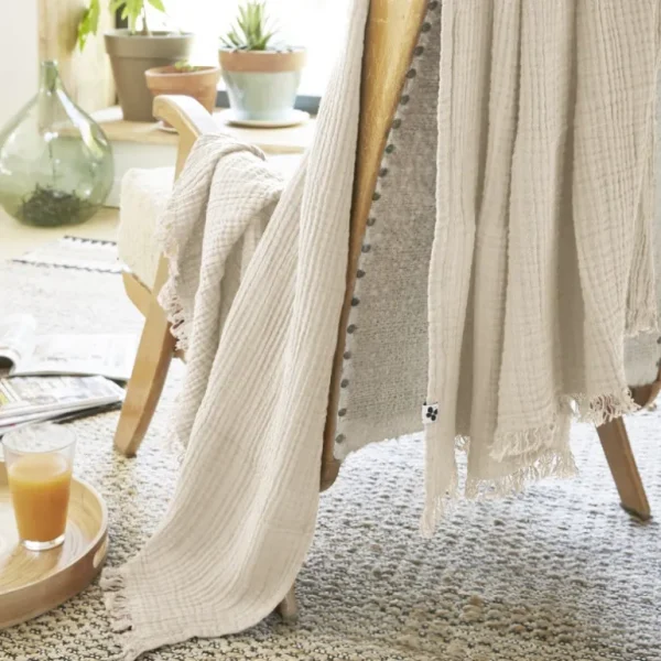 L'effet papillon Plaids Et Couvre-Lits<Plaid Gaïa en gaze de coton,