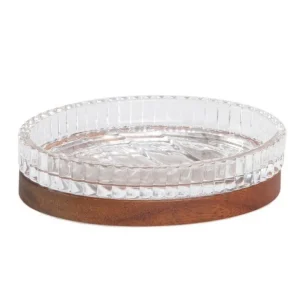 Andrea House Coin Lavabo<Porte Savon en Verre et Acacia,