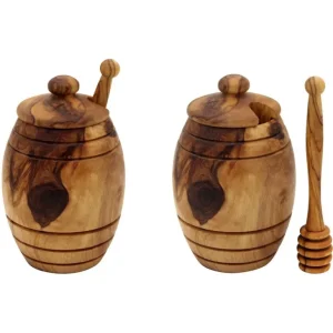 Chevalier diffusion Ustensiles En Bois<Pot à Miel avec cuillère en Olivier,