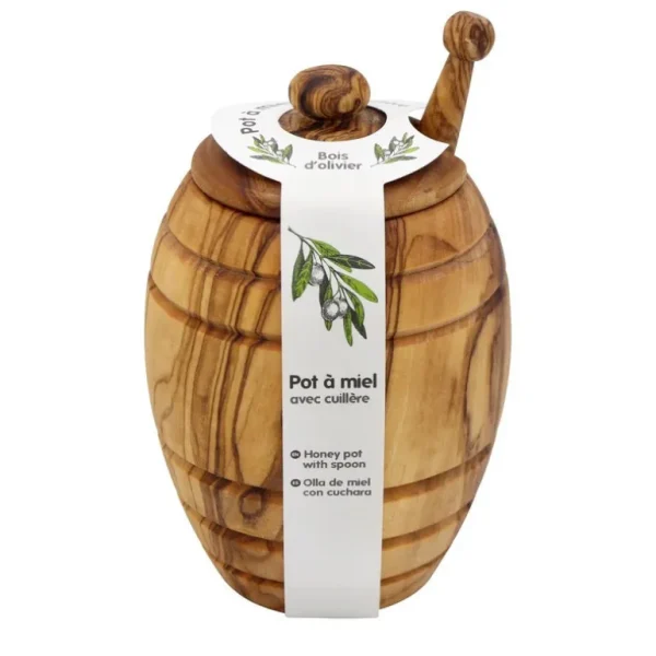 Chevalier diffusion Ustensiles En Bois<Pot à Miel avec cuillère en Olivier,