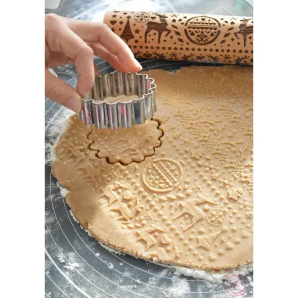 ScrapCooking Ustensiles En Bois | Rouleaux À Patisserie<Rouleau empreinte bois Xmas,