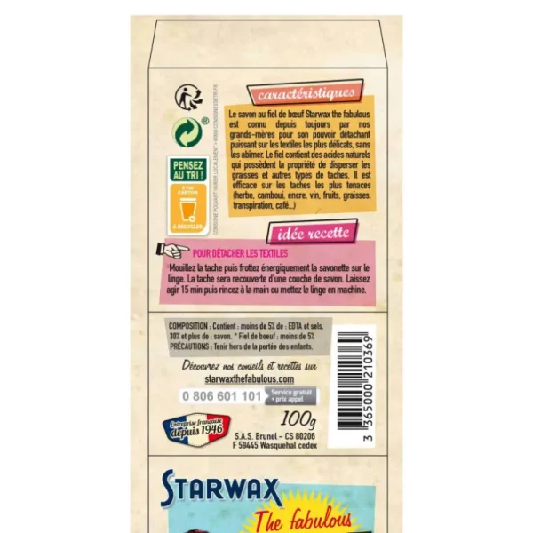 STARWAX Écologiques<Savon détachant au fiel de boeuf, Fabulous