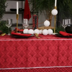 Sud Etoffe Serviettes<Serviette de table Réveillon Rouge,