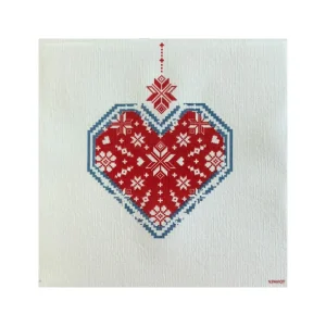Françoise PAVIOT Serviettes En Papier<Serviettes en papier Cœur Brodé,