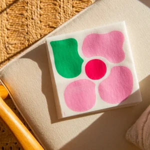 Françoise PAVIOT Serviettes En Papier<Serviettes en papier Fleur Pop Rose,