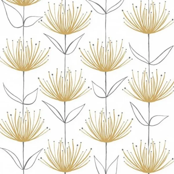 PaperProduct Design Serviettes En Papier<20 serviettes en papier Flowers on Fire Gold,