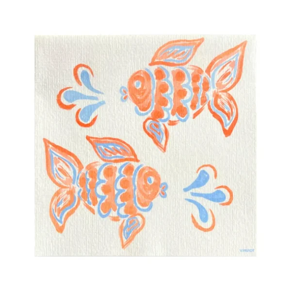 Françoise PAVIOT Serviettes En Papier<Serviettes en papier gm Poisson Ange,