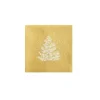 Françoise PAVIOT Serviettes En Papier<Serviettes en papier Sapin Roi des forêts Or,