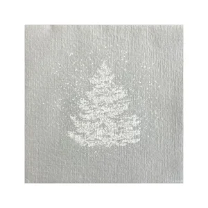Françoise PAVIOT Serviettes En Papier<Serviettes en papier Sapin Roi des forêts Argent,