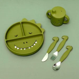 Enfant Trixie Les Couverts Pour Enfant<Set 3 couverts silicone Mr Dino,