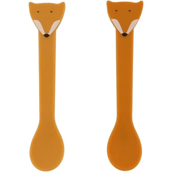Enfant Trixie Les Couverts Pour Enfant<Set 2 cuillères silicone Mr Fox,