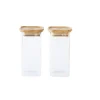 PEBBLY Boîtes Hermétiques<Set de 2 boites en verre 320 ml et couvercle en bambou,