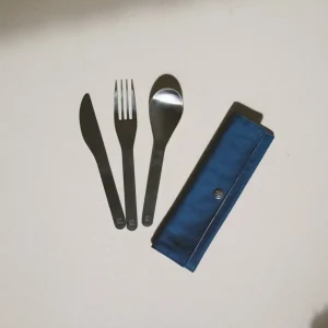 Qwetch Ustensiles Pour Le Pique-Nique<Set de 3 couverts en inox Bleu Nuit,