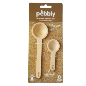 PEBBLY Ustensiles En Bois<Set de 2 cuillères à doser en bambou,