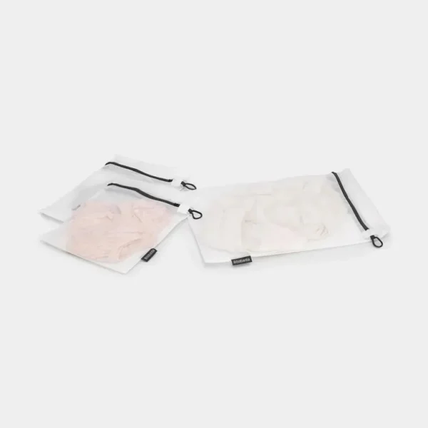 BRABANTIA Textiles<Set de 3 filets de lavage Blanc/Noir,