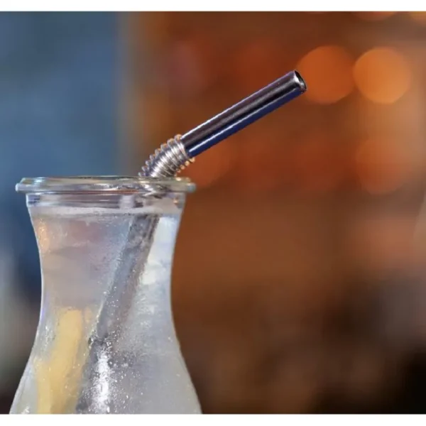 Turtleneck Straw Ustensiles En Inox<Set de 4 pailles flexibles argent, Turtleneck® Straw