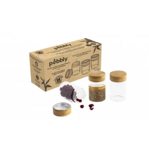 PEBBLY Boîtes Hermétiques<Set de 3 pots à vinaigrette 75ml,