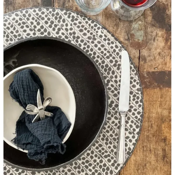 Beija Flor Sets De Table<Set de table en vinyle Poppy Black,