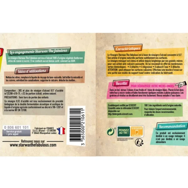 STARWAX Écologiques | Cuisine<Spray Vinaigre 9,5° Citron,