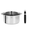 CRISTEL Amovible<Série de 3 casseroles amovibles inox Casteline + Poignée Zénith 3,