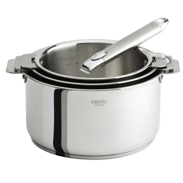 CRISTEL Amovible<Série de 3 casseroles amovibles inox Casteline,