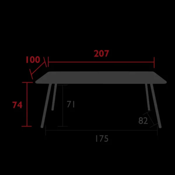 FERMOB Tables De Jardin<Table Luxembourg  207 x 100 cm ,