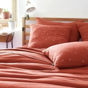 L'effet papillon Housses De Couette, Parures<Taie d'oreiller Gaze de coton Gaïa Chic Terracotta,