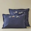 Sylvie Thiriez Housses De Couette, Parures<Taie d'oreiller Percale Au Cœur de La Vallée Pierre Bleue,