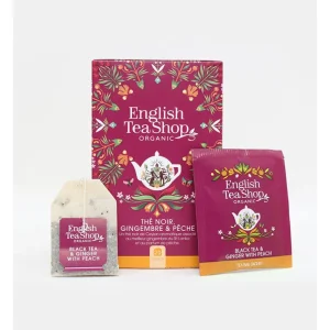 English Tea Shop Les Thés Et Tisanes<Thé Noir Bio Gingembre et Pêche 20 sachets,