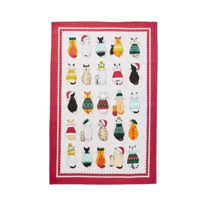 Ulster Weavers Torchons<Torchon en coton Christmas Cats in Waiting,